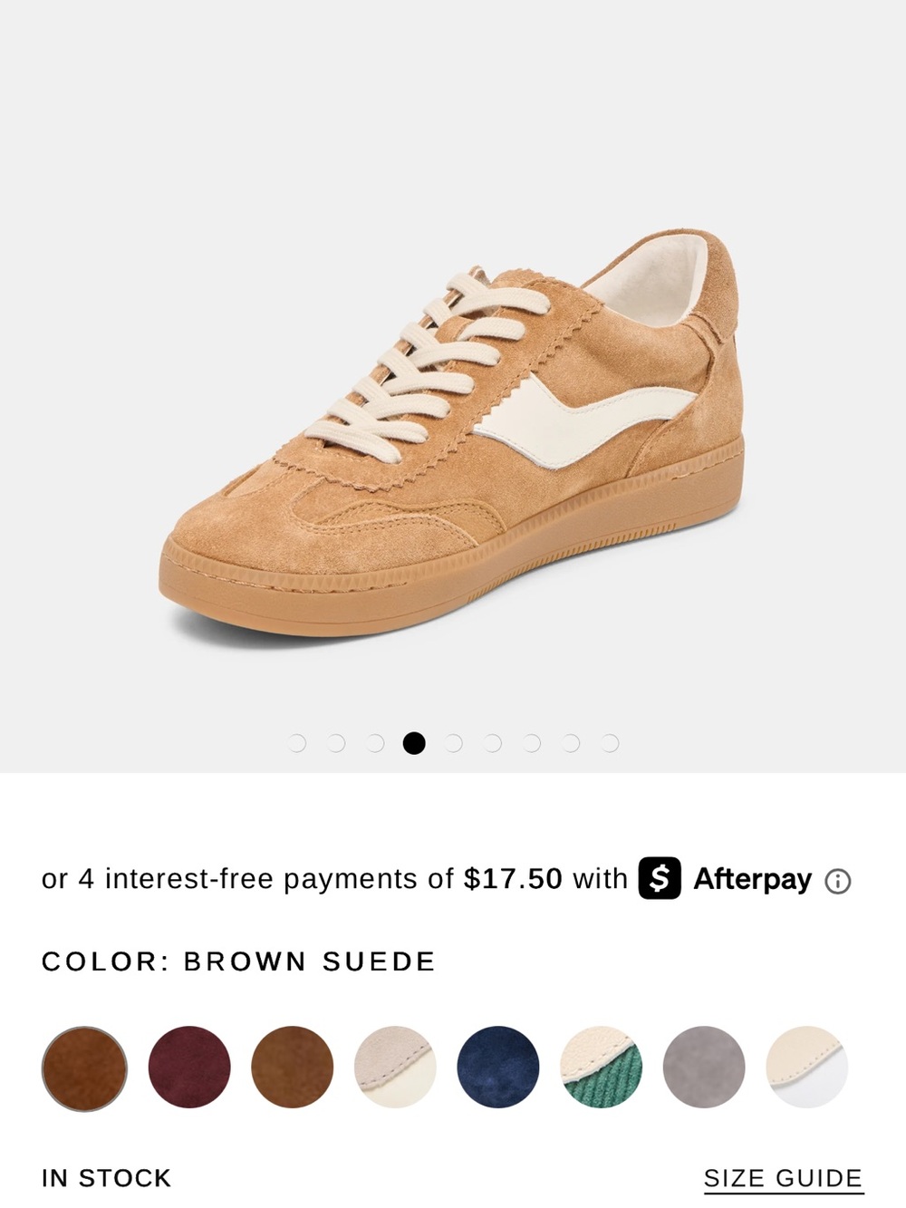 Dolce Vita Brown Suede Low-Top Sneakers with Cream Accent